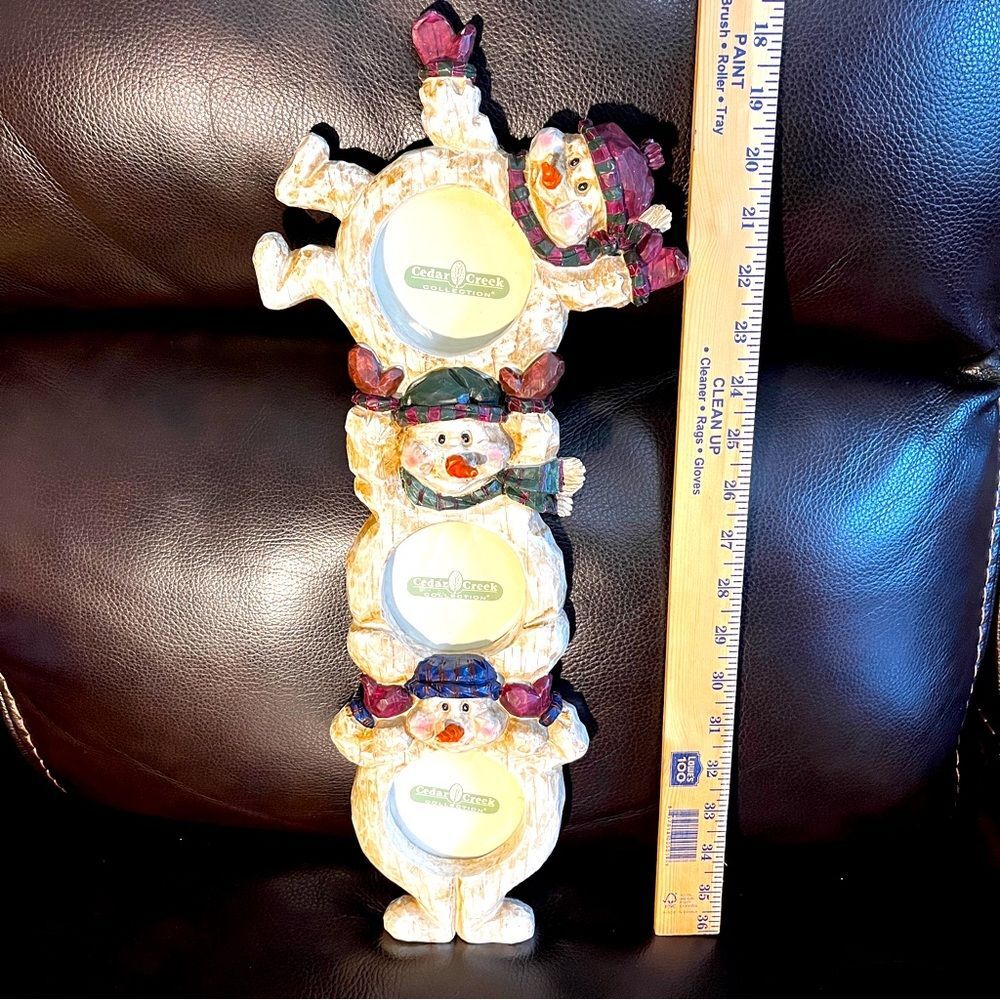 Cedar Creek Three Snowman Resin Picture Frame